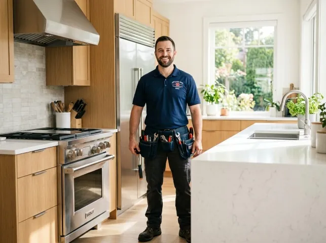 Appliance Repair Hero technician in a Anna, TX kitchen after an appliance repair